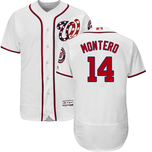 Nationals #14 Miguel Montero White Flexbase Authentic Collection Stitched MLB Jersey